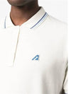 Men's Embroidered Logo Classic Short Sleeve Polo Shirt White - AUTRY - BALAAN.