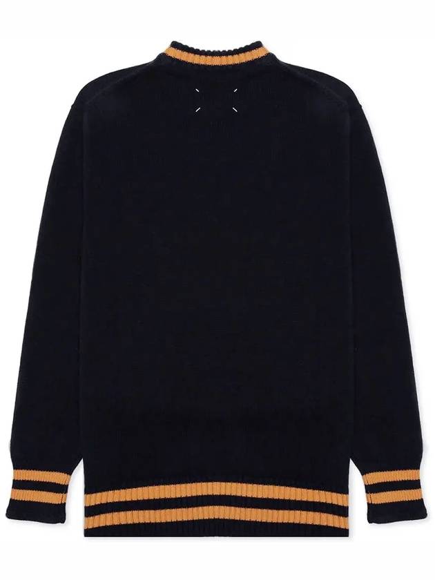 Stitch Patch Wool Knit Top Navy - MAISON MARGIELA - BALAAN 4