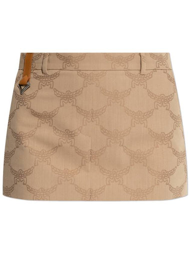 MCM Wool Shorts, Women's, Beige - MCM - BALAAN 1