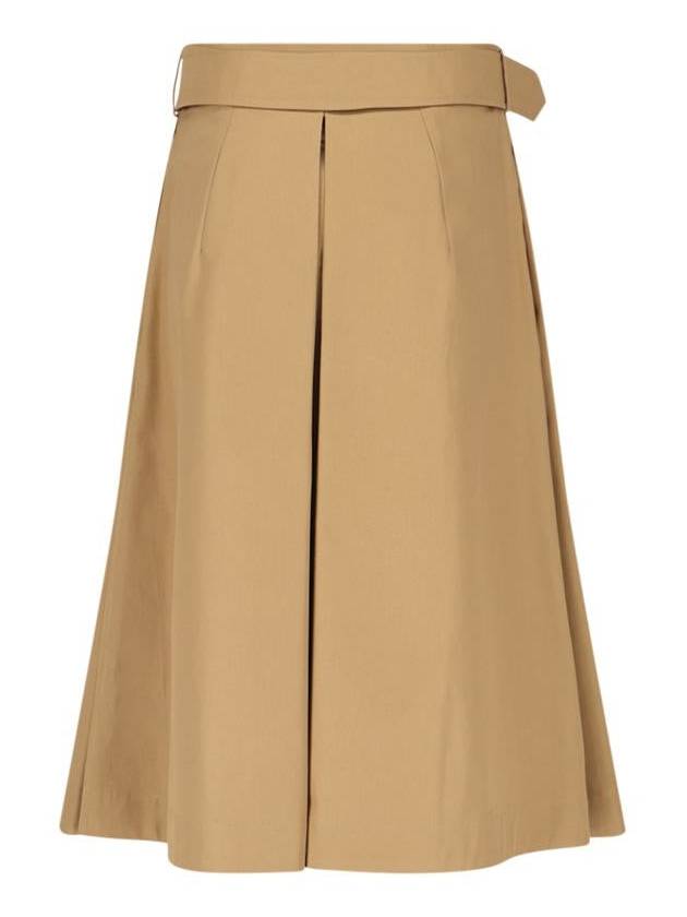 Belted Double Button A-Line Skirt Brown - BURBERRY - BALAAN 4