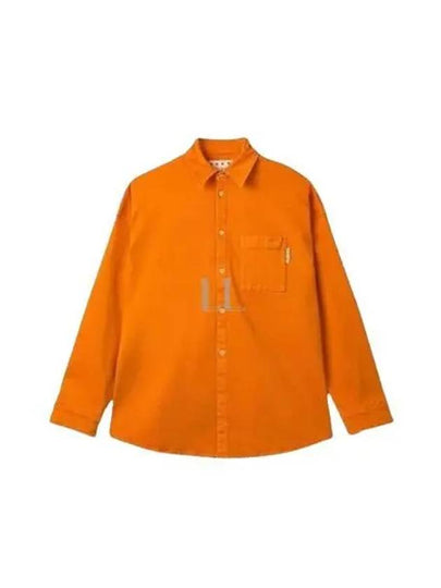 Logo Pocket Denim Long Sleeve Shirt Carrot - MARNI - BALAAN 2