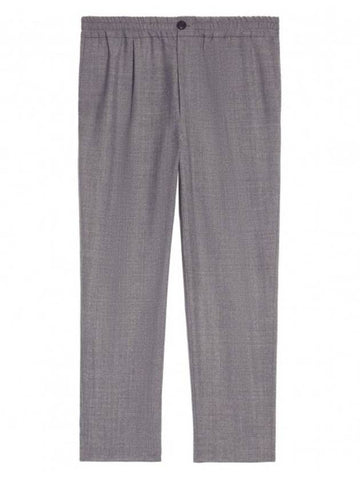 Men's Wool Banding Slacks Grey - AMI - BALAAN 1