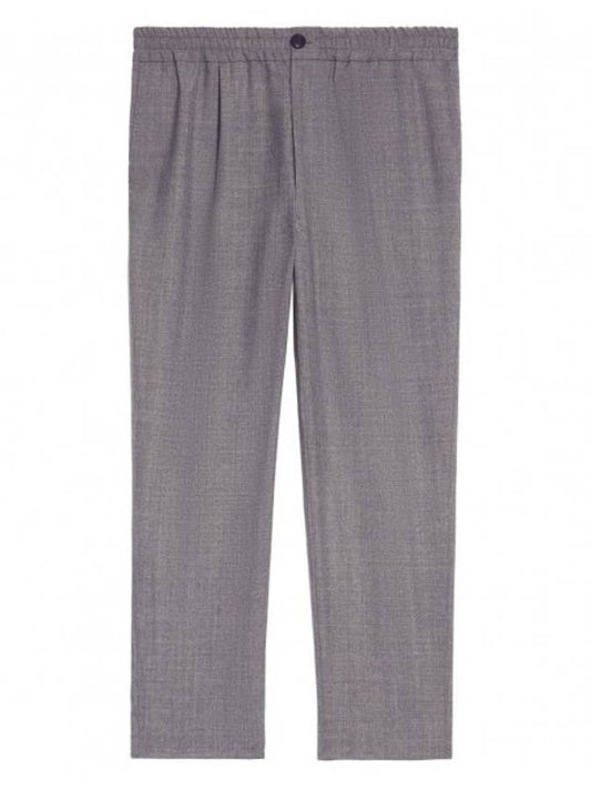 Men's Wool Banding Slacks Grey - AMI - BALAAN 1