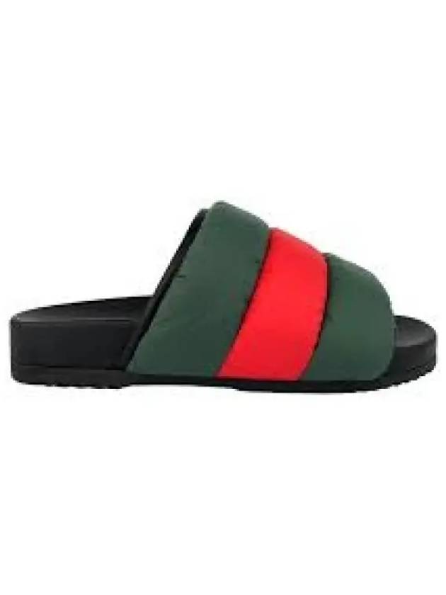 Web Padded Slide Sandals Red Green - GUCCI - BALAAN 2