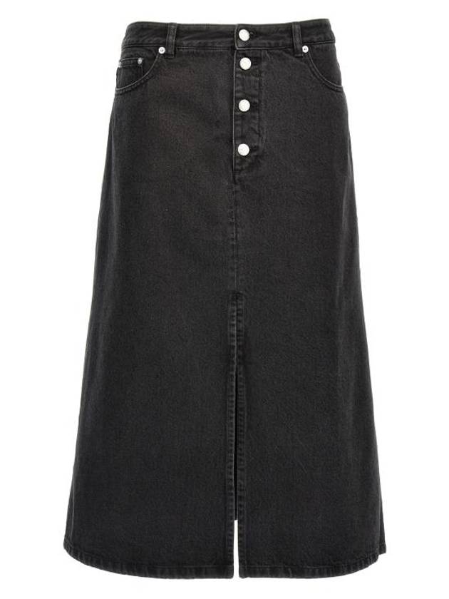 WoMen's Tennessee Midi Denim A-Line Skirt Black - A.P.C. - BALAAN 1