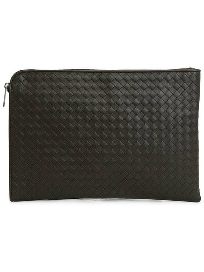 Intrecciato Document Case Clutch Bag Black - BOTTEGA VENETA - BALAAN 2