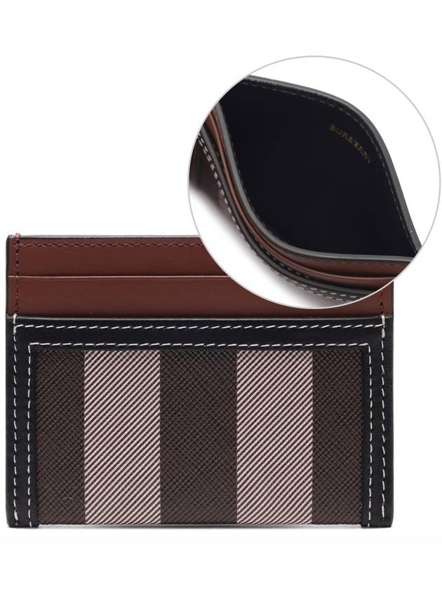 Check Two-Tone Leather Card Wallet Dark Birch Brown - BURBERRY - BALAAN 3