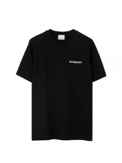 Logo Printed Cotton Short Sleeve T-Shirt Black - BURBERRY - BALAAN 2