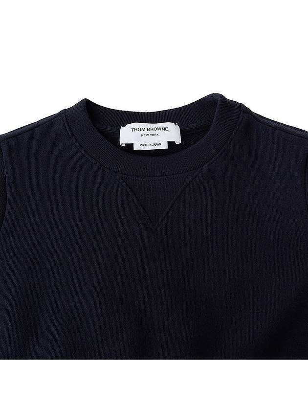 Engineered 4 Bar Stripe Loopback Jersey Knit Crewneck Sweatshirt Navy - THOM BROWNE - BALAAN 4