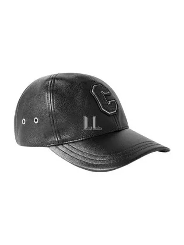 Casquette College Agneau Grained Ball Cap Black - CELINE - BALAAN 2