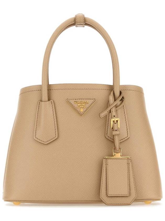 Double Saffiano Leather Mini Bag Sand Beige - PRADA - BALAAN 2