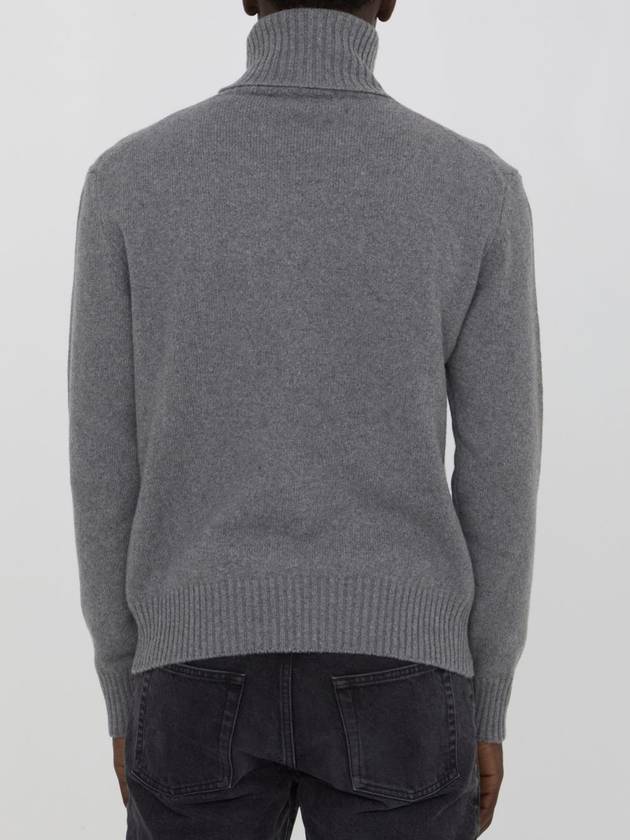 Cashmere Turtleneck Grey - AMI - BALAAN 5