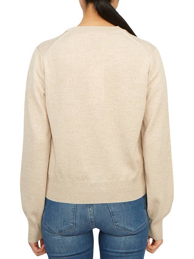 Bold Fox Head Patch Regular Cardigan Beige Melange - MAISON KITSUNE - BALAAN 5