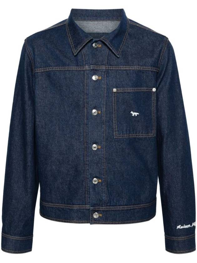 logo embroidered denim jacket MM02112WW0081 - MAISON KITSUNE - BALAAN 1