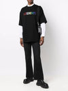 Multi Color Crystal Logo Short Sleeve T-Shirt Black - VETEMENTS - BALAAN 4