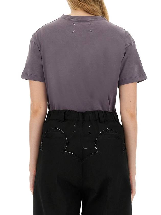 Reverse Logo Short Sleeve T-Shirt Washed Purple - MAISON MARGIELA - BALAAN 5