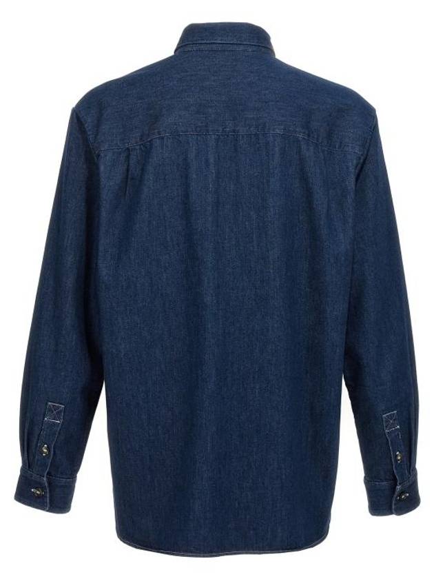 Mathias Embroidered Logo Long Sleeve Shirt Dark Blue - A.P.C. - BALAAN 3