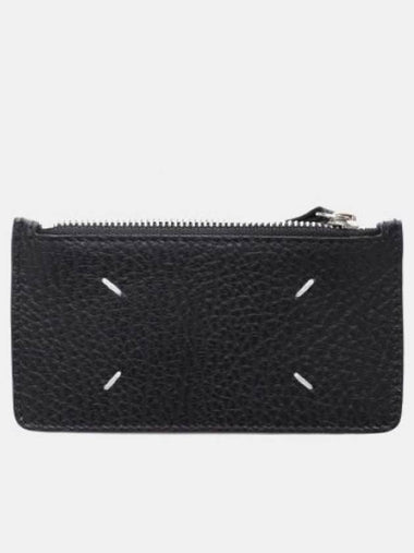 Signature Stitch Zipper Pocket Card Wallet S56UI0143 P4455 T8013 - SAINT LAURENT - BALAAN 1