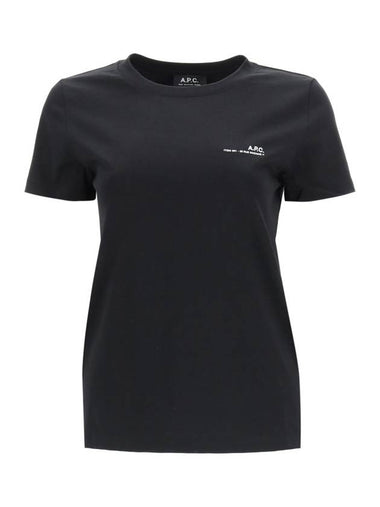 WoMen's Item Logo Short Sleeve T-Shirt Black - A.P.C. - BALAAN 1