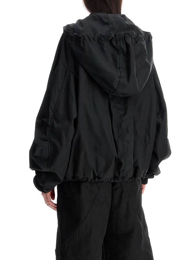 oversized black hooded bomber jacket in polyester - THE ATTICO - BALAAN 3