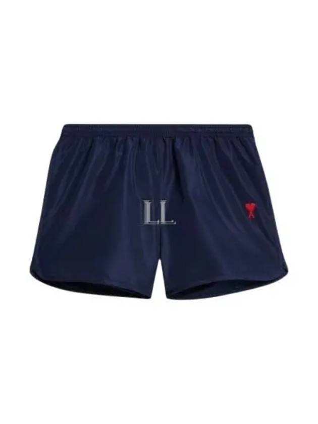 Heart Logo Swim Shorts Navy Blue - AMI - BALAAN 2