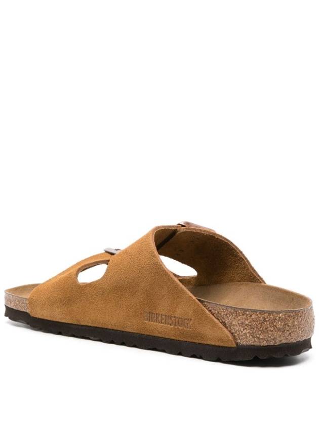 Arizona Suede Leather Flat Slippers Brown - BIRKENSTOCK - BALAAN 4