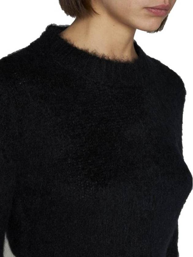 Crew Neck Brushed Knit Top Black - MARNI - BALAAN 6