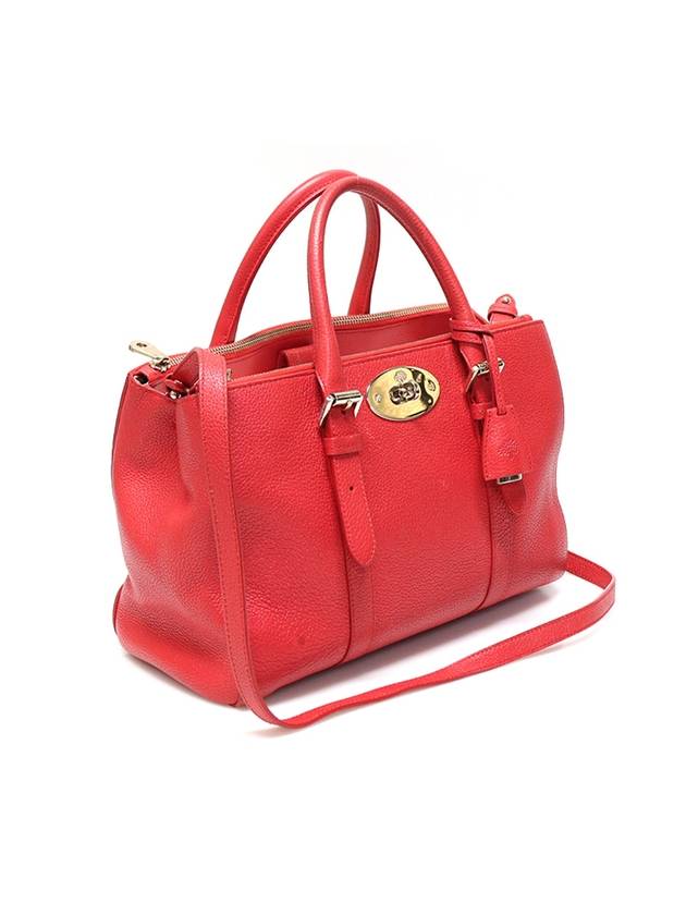 Women s Mulberry HH2840 Hibiscus Red Classic Grain Leather Small Bayswater Double Zip 2WAY gt bag Gangbuk used luxury goods - MULBERRY - BALAAN 4