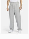 Sportswear Swoosh Open Hem Fleece Pants M Dark Gray Heather White FN3343 063 - NIKE - BALAAN 1