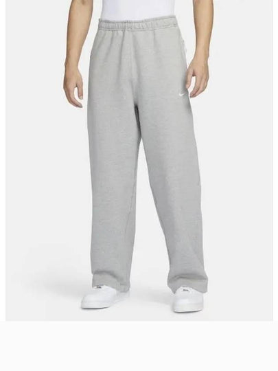 Sportswear Swoosh Open Hem Fleece Track Pants Dark Grey Heather - NIKE - BALAAN 2