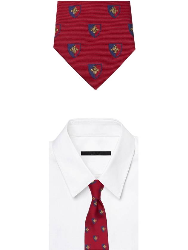 Bee Logo Silk Tie Red Navy - GUCCI - BALAAN 3