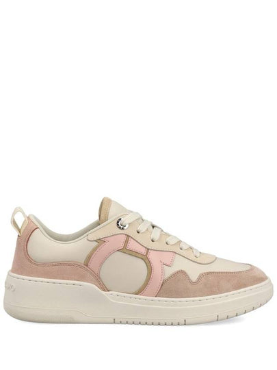 Gancini Leather Low Top Sneakers Pink - SALVATORE FERRAGAMO - BALAAN 2