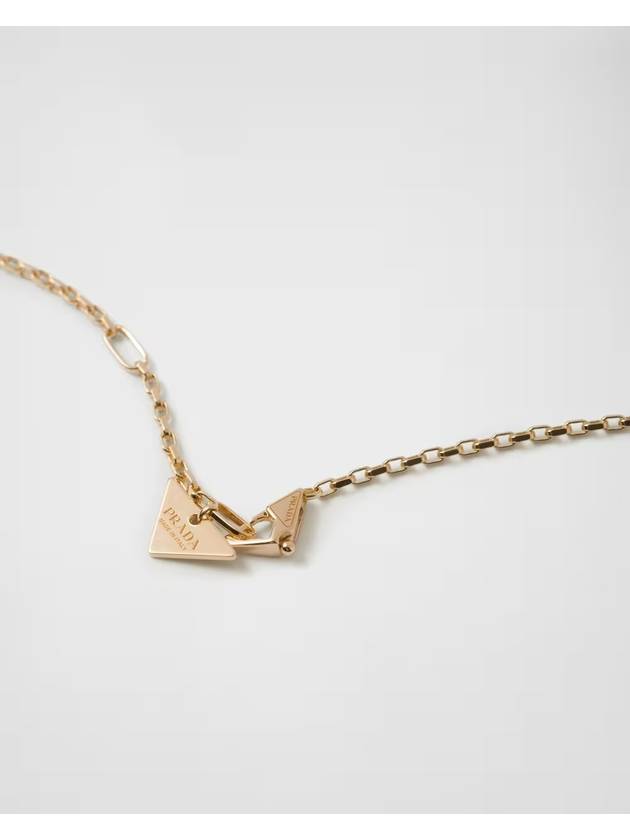 Eternal Gold Micro Triangle Pendant Necklace Yellow and Diamond Gold White Boutique 1JCA382FOWF00Y4 - PRADA - BALAAN 5