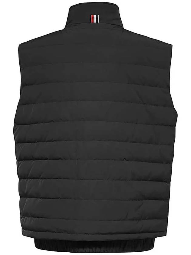 4 Bar Poly Twill Down Vest Charcoal - THOM BROWNE - BALAAN 4