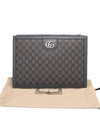 Women s Gucci 674078 Gray Black GG Supreme Canvas Portfolio Case Clutch gt Pouch Gangbuk used luxury goods - GUCCI - BALAAN 3