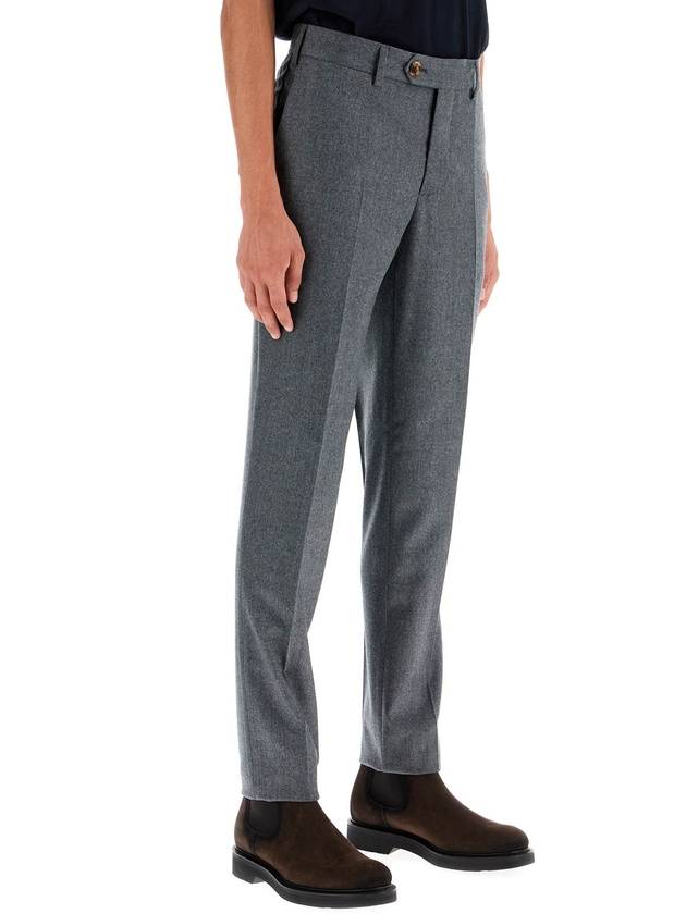 Wool Straight Pants Grey - BRUNELLO CUCINELLI - BALAAN 3