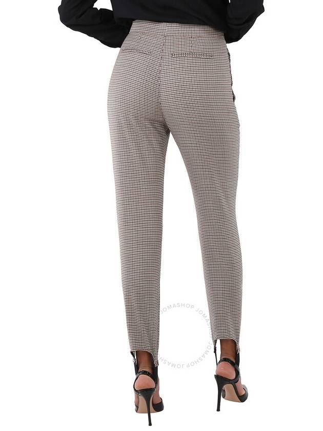 Burberry Houndstooth Check Stretch Wool Tailored Jodhpurs In Antique Yellow, Brand Size 4 (US Size 2) - BURBERRY - BALAAN 3