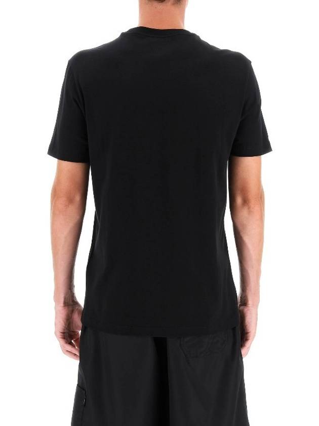 Medusa Embroidery Cotton Short Sleeve T-shirt Black - VERSACE - BALAAN 4