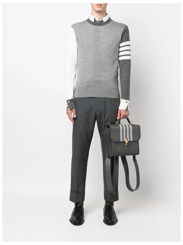 Classic 4 Bar Merino Wool Knit Top Tonal Grey - THOM BROWNE - BALAAN 4