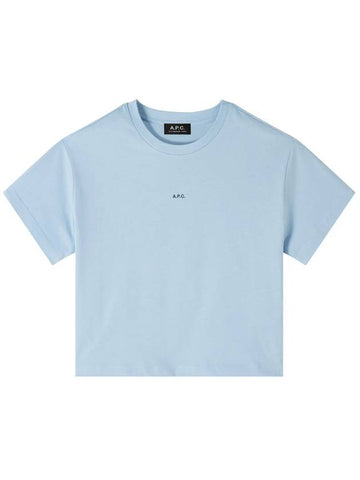 Jen Logo Short Sleeve T-shirt Pale Blue - A.P.C. - BALAAN 1