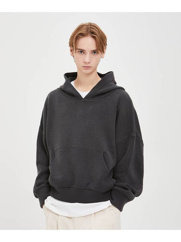 Oversized heavy hooded knitdark gray - MOO - BALAAN 1