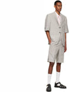 Classic Striped Backstrap Wool Bermuda Shorts Grey - THOM BROWNE - BALAAN 4