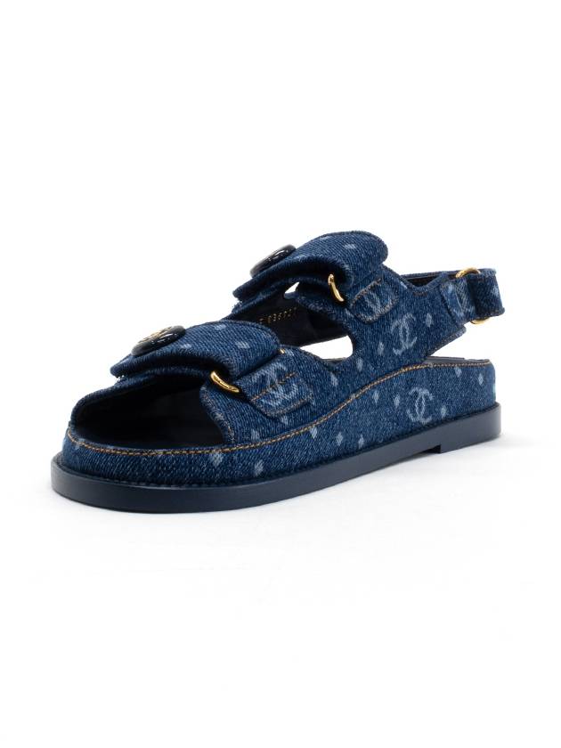 Velcro leather sandals BLUE 36 5 G35927 - CHANEL - BALAAN 8