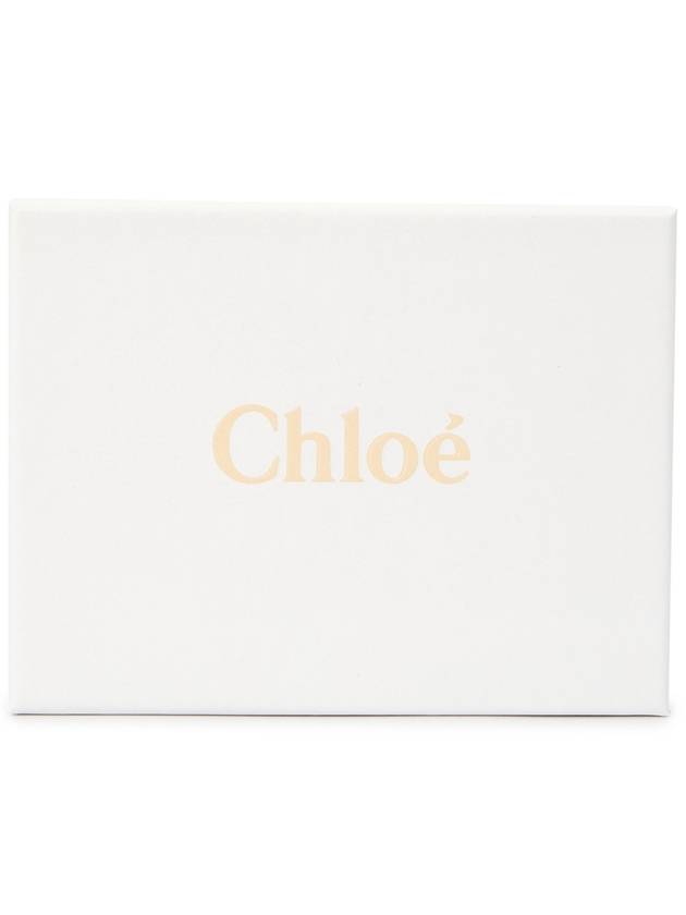 Sense Embroidered Logo Calfskin Card Wallet Black - CHLOE - BALAAN 7