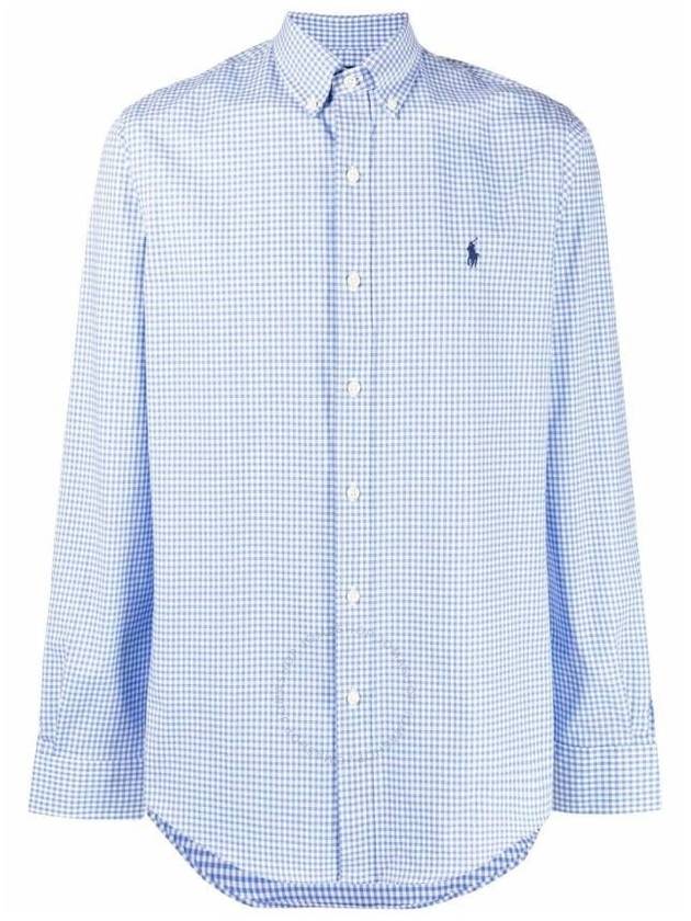 Embroidered Logo Pony Long Sleeve Shirt Blue - POLO RALPH LAUREN - BALAAN 2