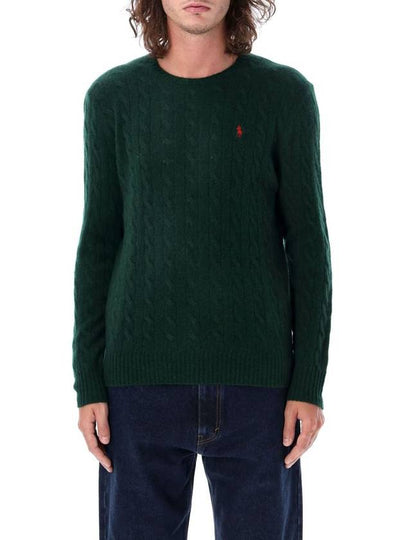 Embroidered Logo Cable Knit Top Green - POLO RALPH LAUREN - BALAAN 2