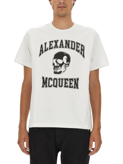 Logo Organic Cotton T-Shirt White - ALEXANDER MCQUEEN - BALAAN 2