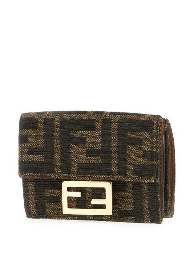 Baguette Micro Tri-fold Half Wallet Brown - FENDI - BALAAN 3