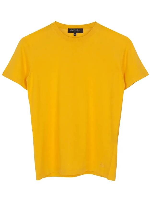 Angera Crewneck Cotton Short Sleeve T-Shirt Yellow - LORO PIANA - BALAAN 2