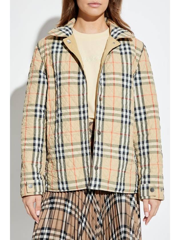 Check Reversible Quilted Jacket Beige - BURBERRY - BALAAN 7